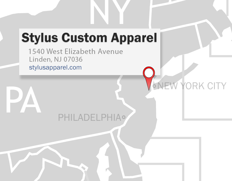 Stylus Custom Apparel -- A USA Cut and Sew Contractor, Screen Printer, Embroiderer, and Custom Garment Manufacturer just minutes outside of New York City!